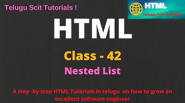 HTML || HTML- Session-42On Nested List in Telugu And English || Telugu Scit Tutorials