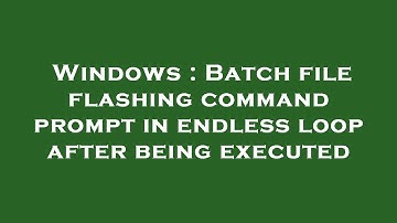 Windows : Batch file flashing command prompt in endless loop after being executed