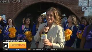 Bella is at Wil C Wood High School celebrating their first day back