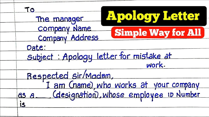 Apology Letter for mistake at work | Apology Letter to company | How to write apology letter to Boss - DayDayNews