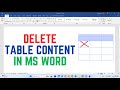 How to Delete Table Content in MS Word Without Removing the Table Structure