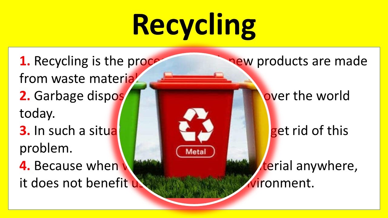 essay on recycling for class 6