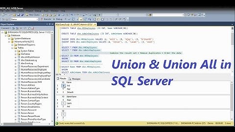Union And Union All In SQL Server
