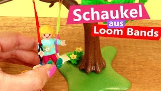 Playmobil DIY Spielplatz Schaukel aus Loom Bands | DIY Idee für Playmobil Figuren