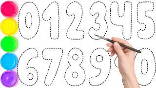 1234567890, How to Draw, Paint & Color Numbers 0-10 | Easy Number Drawing for Toddlers | KS ART