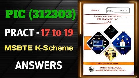 Programming in C|| 2nd Sem || Solutions #msbte #solution #labmanual #diploma