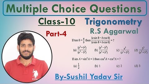 #Trigonometry_Class10_MCQ Trigonometry| Class10| R.S Aggarwal| MCQ| CBSE|UP.Board| ICSE| Part 4
