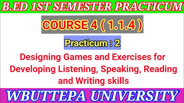 Designing games and exercises for developing listening speaking reading and writing skills .