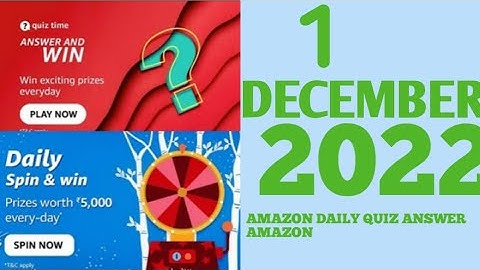 Amazon Daily Quiz  Quiz Answer 1 December 2022