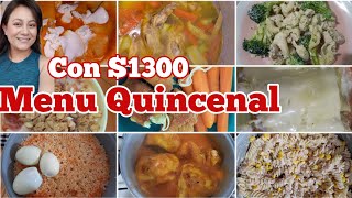 ‼MENU QUINCENAL|| RECETAS PASO A PASO✅Ideas de COMIDAS ECONÓMICAS,RENDIDORAS Y DELICIOSAS