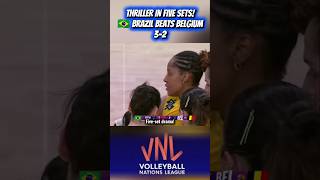 🇧🇷 Brazil Too Strong! Belgium Falls 2-3 in a Thrilling VNL Battle 🔥🏐