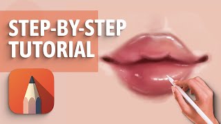 Draw Lips Step-by-Step In Autodesk Sketchbook | Autodesk Sketchbook Tutorial For Beginners screenshot 4