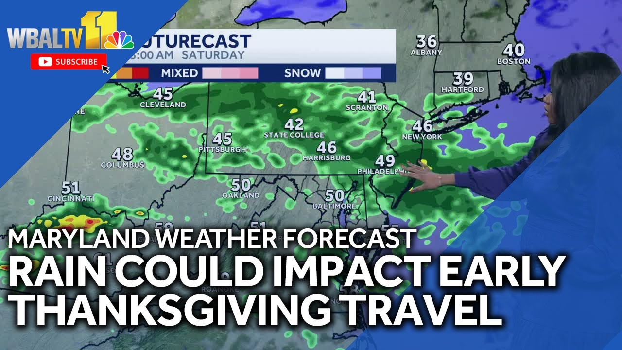 Rain could impact early Thanksgiving travel in Maryland - YouTube