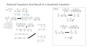 Rational Equations that Result in a Quadratic Equation