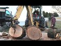 BRILLIANT!! Backhoe Log Splitter!! Will HUGE Rounds BREAK IT???