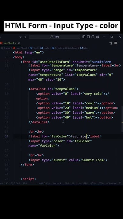 HTML Input Type Color Explained with Practical Example! #htmlform # ...