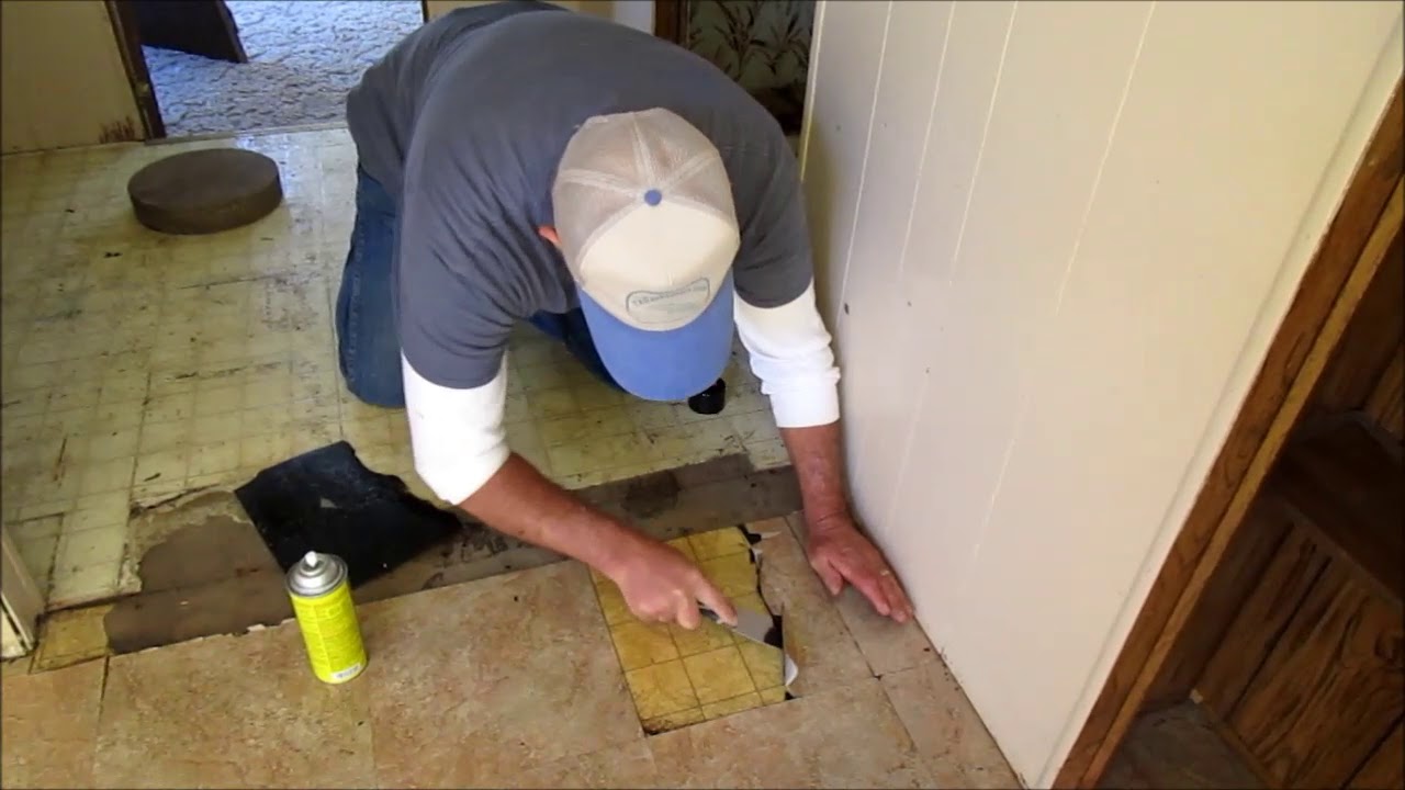 How To Remove Self Adhesive Floor Tile With Goof Off Youtube