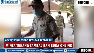 Kocak! Petugas Satpol PP Minta Tukang Tambal Ban Buka Online, Tukangnya Kebingungan