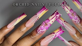 CUTE SUMMER POLYGEL NAILS✨ Sculpted 3D Flower + Orchid Nail Art | Aura Nails screenshot 2