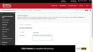 Managing Grade Center Categories