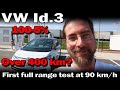 VW Id.3 - The FIRST full range test at 90 km/h, 100-5%