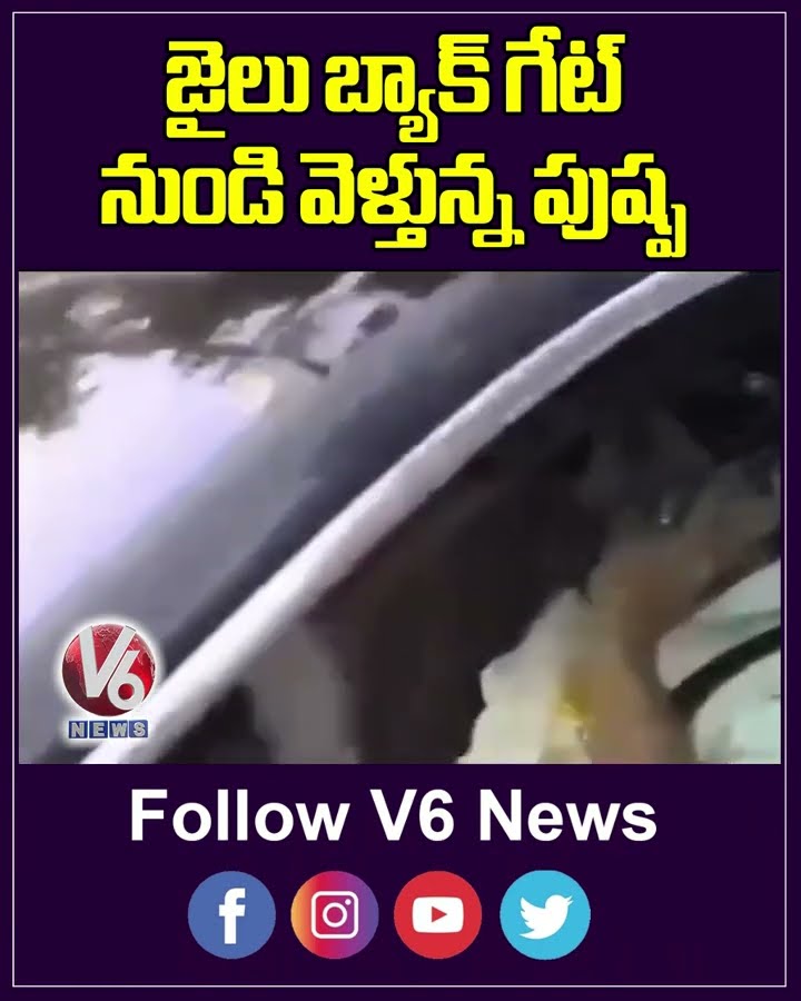 జైలు బ్యాక్ గేట్ నుండి వెళ్తున్న పుష్ప | Allu Arjun Released | V6 News