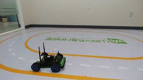 Wide angle of JetRacer running