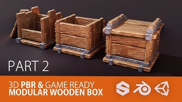 [ 3d Modeling ] Creating Game Ready PBR asset - Blender 2.8 Process | Modular Wooden Box | Part 2