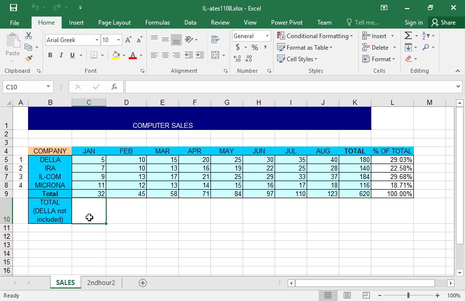 Enter A Formula In Cell C10 That Subtracts The Value In Cell C5 From Enter A Formula In Cell C10 That Subtracts The Value In Cell C5 From