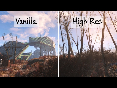 Fallout 4 High Resolution vs Vanilla Textures Graphics Comparison