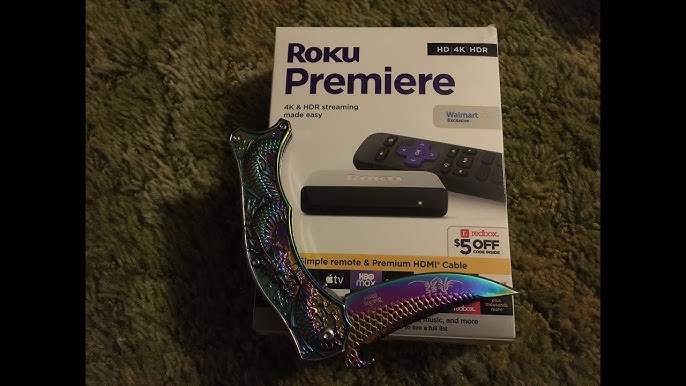  Roku Premiere  HD/4K/HDR Streaming Media Player, Simple Remote  and Premium HDMI Cable, Black : Electronics