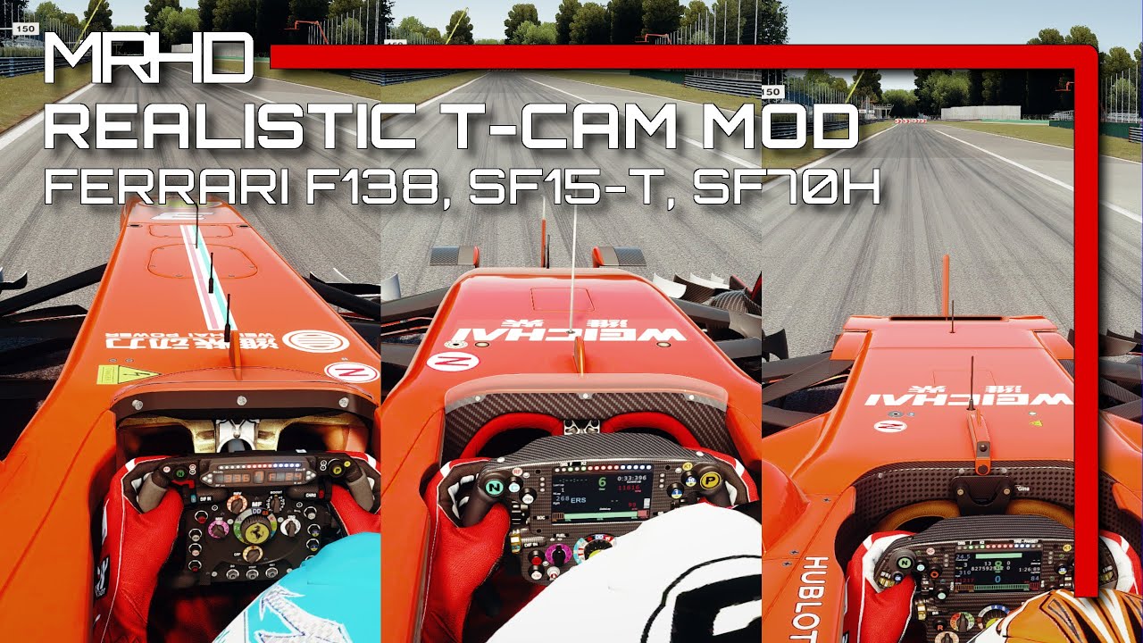 Assetto Corsa Realistic TCam Mod for Ferrari F138, Ferrari SF15T and Ferrari SF70H YouTube