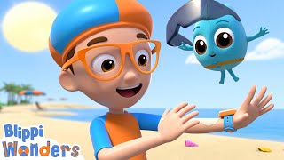 new blippi learns why we wear sunscreen blippi wonders educational videos for kids