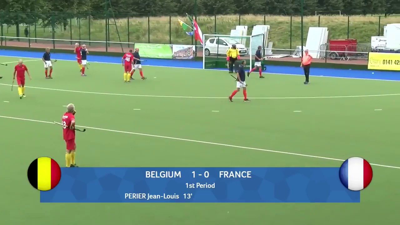 Belgium 9 v France 0. Mens Masters Hockey. European Cup Glasgow 2017