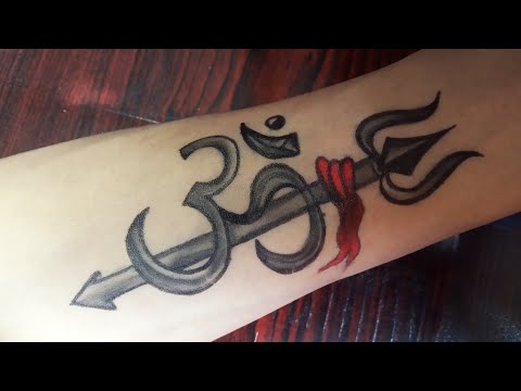 Om trishul Tattoo in 3D with Shiva Eye  Xpose Tattoos Jaipur  YouTube