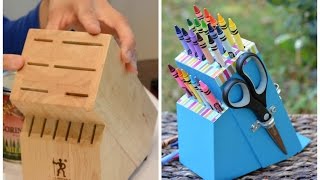 Upcycle An Old Knife Block Into A Diy Crayon Holder - Easy Diy Crafts: Thrift Diving