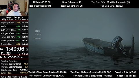 The Last of Us Part II Speedrun (1:49:17 IGT) for Abby% on Grounded mode (Glitchless)