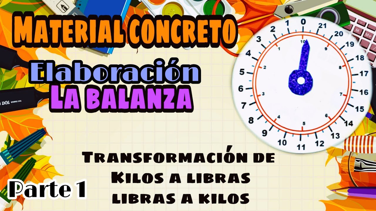 Material concreto. Balanza en la transformación de kilos a libras y