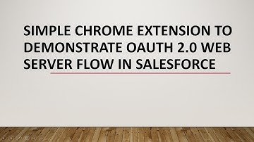 Simple Chrome Extension To Demonstrate OAuth 2.0 Web Server Flow in Salesforce | NodeJS server
