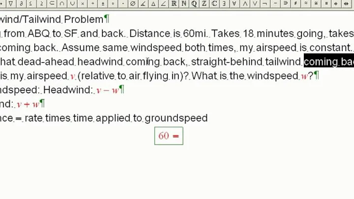 headwind/tailwind problem