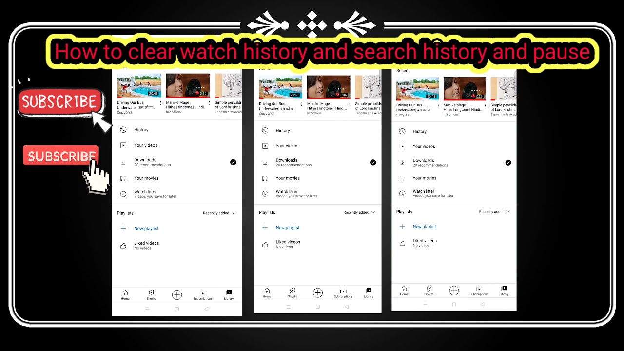( How to clear watch history and search history and pause ) [with song
