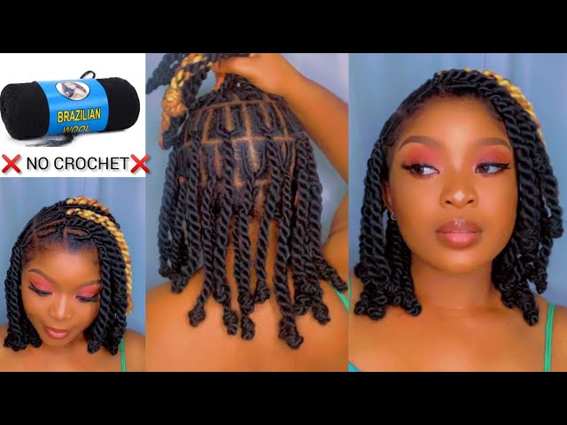 Invisible locs Tutorial using Brazilian wool hair. #invisiblelocs #inv, brazilian wool hairstyles