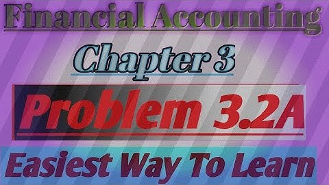 Financial Accounting Problem 3.2A Complete solution