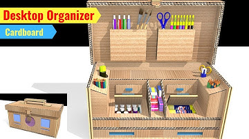 How to make Easy Desktop Organizer from cardboard || DIY school supplies drawing organizer tutorial.