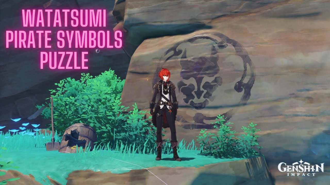 Genshin Impact 2.1 Watatsumi Pirate Symbols Puzzle / Wall Symbols