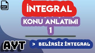 İntegral - 1 Beli̇rsi̇z İntegral Konu Anlatimi Pdf