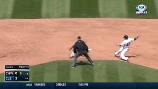 CWS@CLE: Kipnis steals second base
