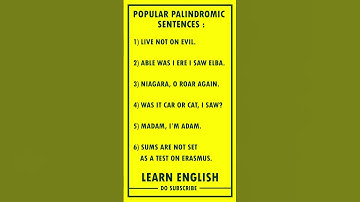 English For A Minute | Palindromes | SG | Learn English #englishlearn #englishlearning #shorts
