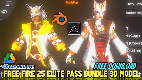 FREE FIRE ELITE PASS 25 3D MODEL FREE DOWNLOAD LINK 🔗|| FOX BUNDLE 3D MODEL FREE DOWNLOAD || #shorts