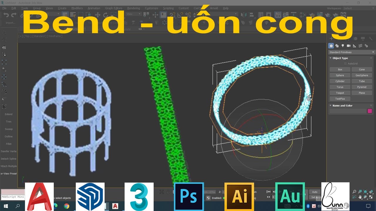 Bend Uốn Cong Vật Thể Trong 3Dsmax | Ứng Dụng Lệnh Bend Uốn Cong Vật Thể Trong  3Dsmax - Youtube